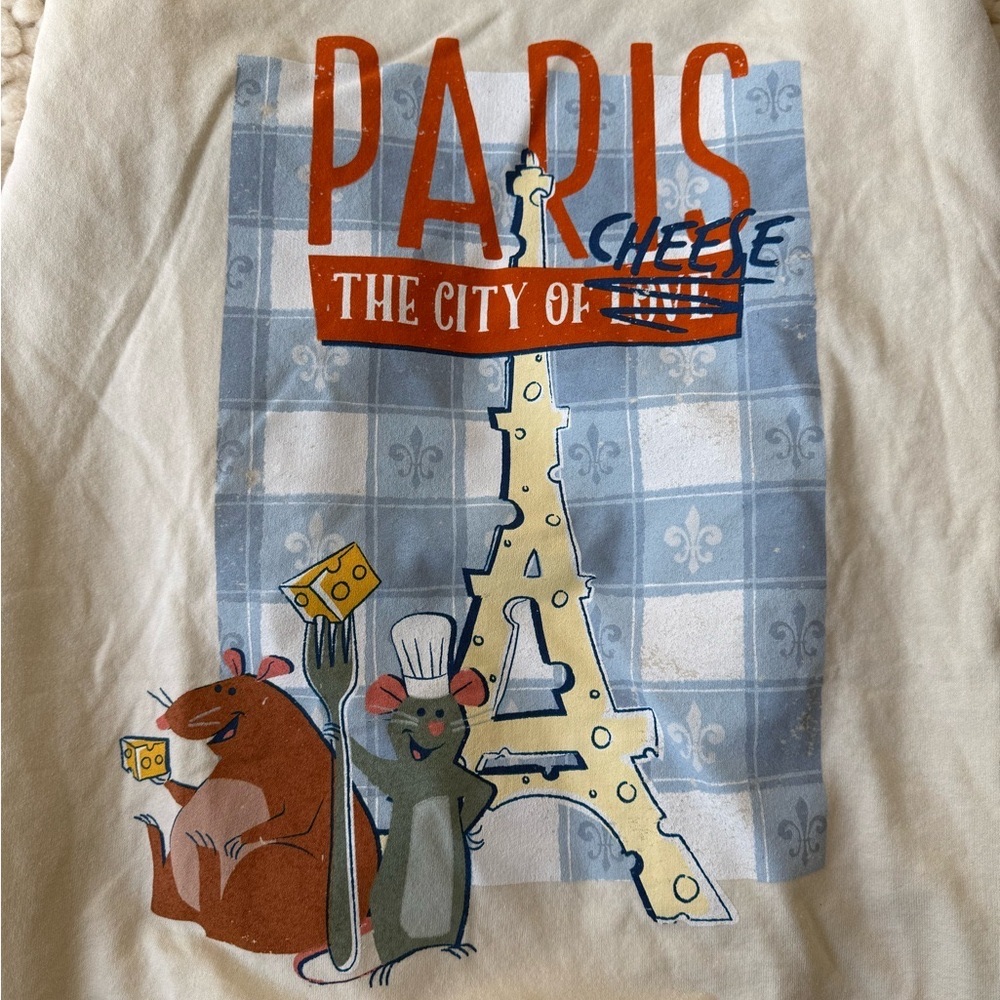 NWT Disney Parks Paris Ratatouille Remy & Emile
City of Cheese Sweater